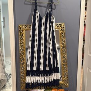 Zara Navy and White Striped Dress